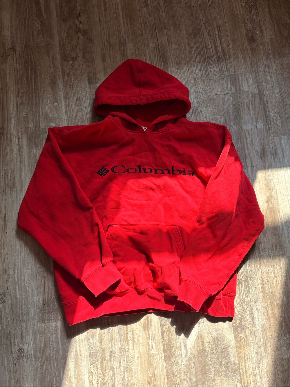 Heavyweight red Columbia hoodie men’s